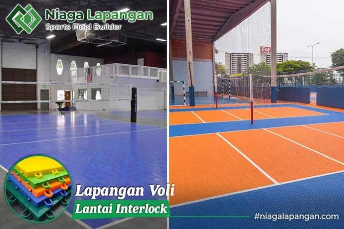 Lapangan Voli lantai Interlock Lapangan Voli lantai Interlock